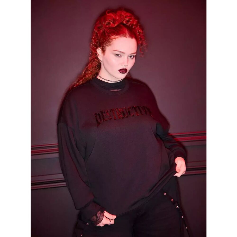 Torrid Nightfall Relaxed Cozy Fleece Beaded Sweatshirt